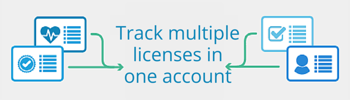 Track multiple licenses in one account