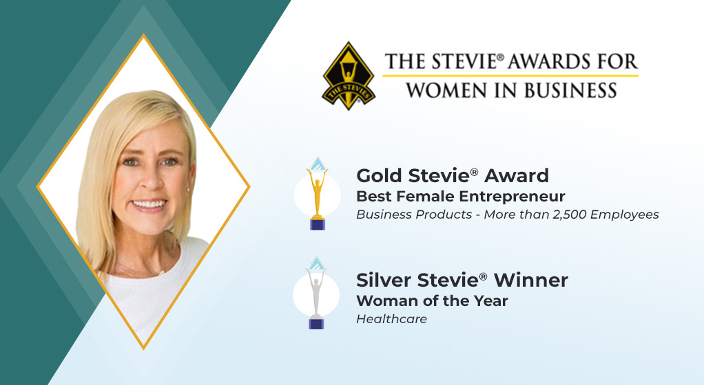blog banner with headshot of CEO Julie Walker, and two awards accompanied with award titles 